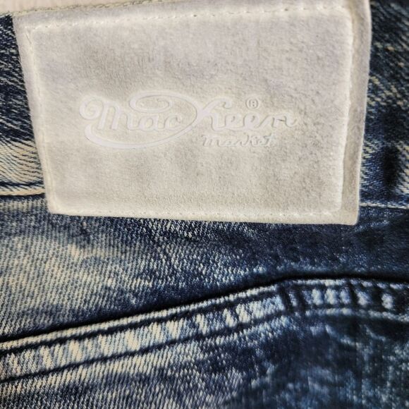 MacKeen Market Mens Pierre Faded Distressed Patchwork Seam Zip Jeans 40x31 - Picture 8 of 8